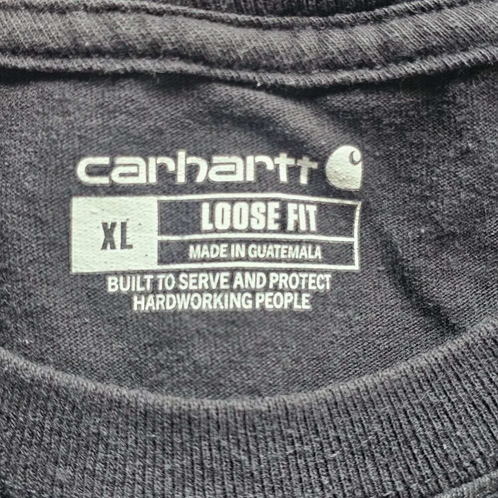 Carhartt Shirt Mens XL Black Pocket Relaxed Fit Loose Original Crewneck Read - Picture 3 of 12